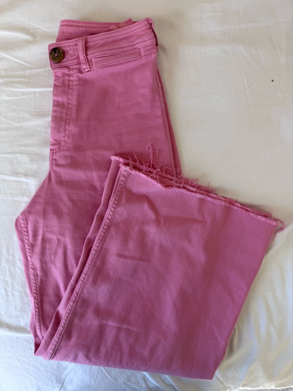 Anthropologie Maeve Collette 29  Pink Frayed Hem Jeans